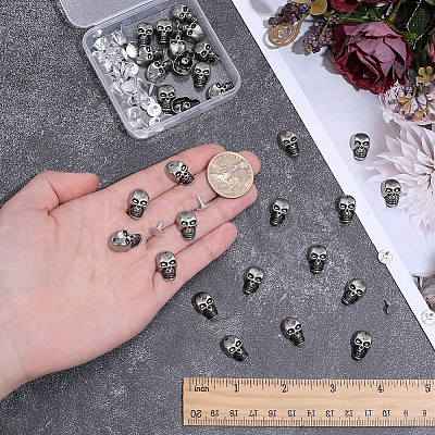 50Pcs Skull Alloy Rivets FIND-PH0062-02AS-1