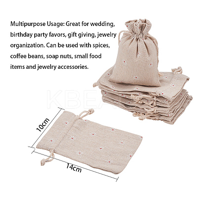 Polycotton(Polyester Cotton) Packing Pouches Drawstring Bags LS-X-ABAG-T004-10x14-01-1