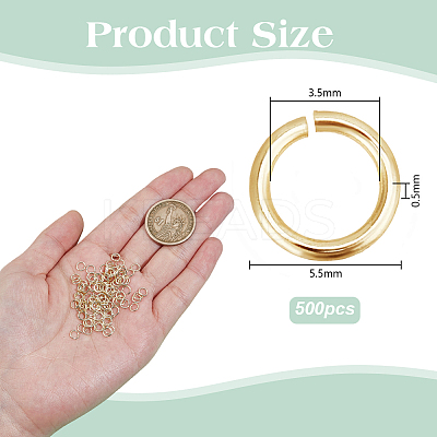 500Pcs Brass Open Jump Rings KK-DR0001-32C-1