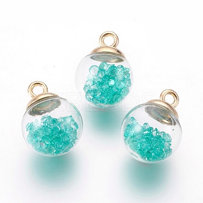 Transparent Glass Bottle Pendants LS-GLAA-L018-13-1