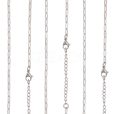 10Pcs 667 Stainless Steel Paperclip Chain Necklaces NJEW-BBC0001-48A-P-1