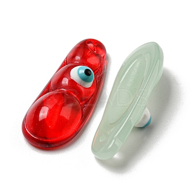 Transparent Glass with Enamel Pendants GLAA-G108-01-1
