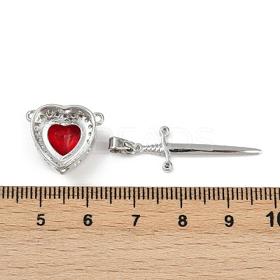 Brass Micro Pave Cubic Zirconia Pendant Sets KK-S507-18G-01-1