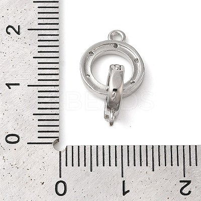 Brass Micro Pave Clear Cubic Zirconia Fold Over Clasps KK-G505-12P-1