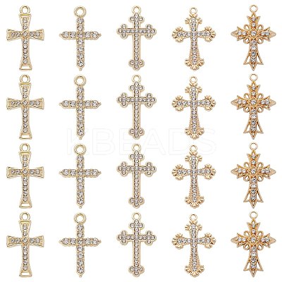 20Pcs 5 Styles Golden Alloy Pendants ENAM-CJ0005-42-1