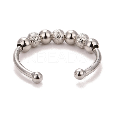 Brass Rotating Beaded Cuff Rings RJEW-F120-01P-1