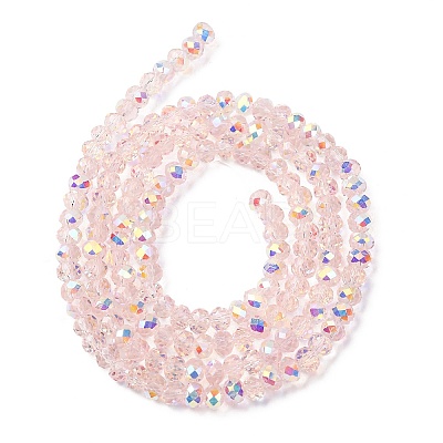 Electroplate Transparent Glass Beads Strands EGLA-A046-01A-15-1