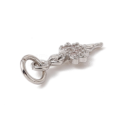 Brass Micro Pave Cubic Zirconia Charms ZIRC-F132-11P-1