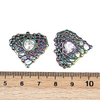 304 Stainless Steel Rhinestone Pendants STAS-L290-52RC-1