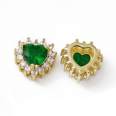 Rack Plating Brass Micro Pave Cubic Zirconia Beads KK-C007-12G-09-1