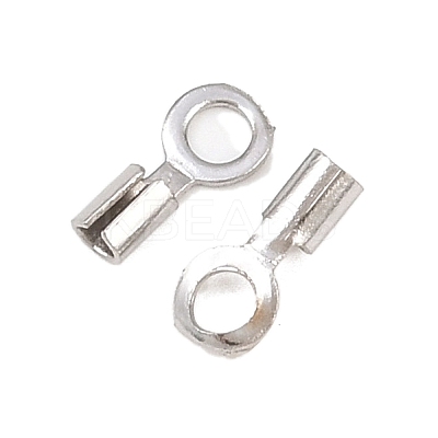304 Stainless Steel Fold Over Crimp Cord Ends STAS-P434-05A-P-1
