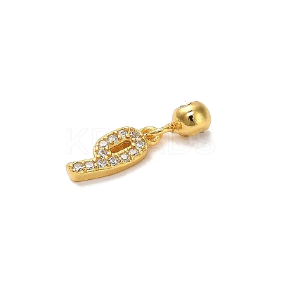 925 Sterling Silver Micro Pave Clear Cubic Zirconia European Dangle Charms STER-A045-01G-9-1