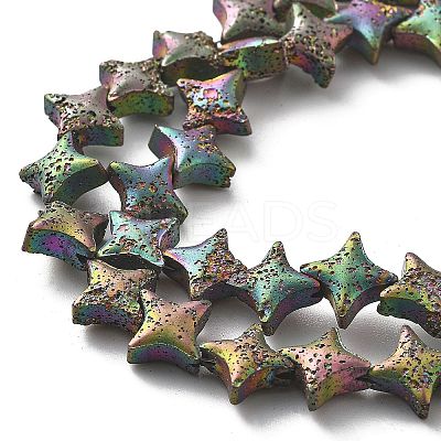 Electroplated Natural Lava Rock Beads Strands G-A251-C01-01D-1