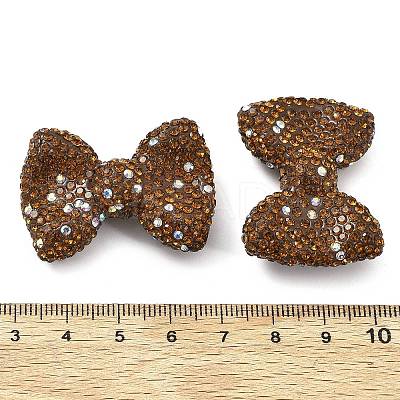 Bowknot Shape Polymer Clay Rhinestone Beads CLAY-NH0001-05B-1