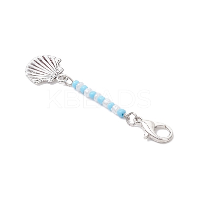 8Pcs Marine Animals Zinc Alloy Pendant Decorations HJEW-JM03229-1