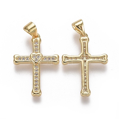 Brass Micro Pave Cubic Zirconia Pendants LS-ZIRC-F115-04G-1