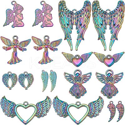 18Pcs 9 Style Rainbow Color Alloy Pendants FIND-FH0004-11-1