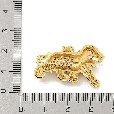 Rack Plating Brass Micro Pave Clear Cubic Zirconia Pendants KK-K341-63G-1