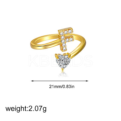 Brass Micro Pave Clear Cubic Zirconia Cuff Open Rings FS-WGF859A-06-1