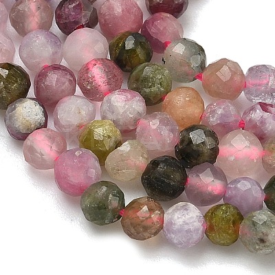 Natural Multicolor Tourmaline Beads Strands G-B168-A06-4mm-1