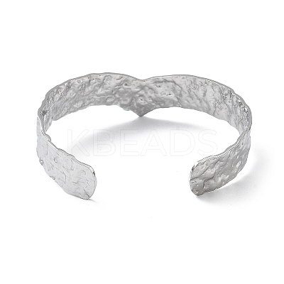 304 Stainless Steel Cuff Bangles for Women BJEW-Z078-27P-1