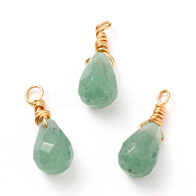Wire Wrapped Faceted Natural & Synthetic Mixed Stone Pendants PALLOY-JF00541-1