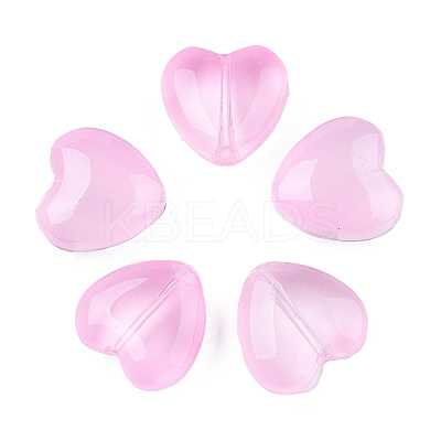 Transparent Spray Painted Glass Beads X-GLAA-N035-030-C09-1