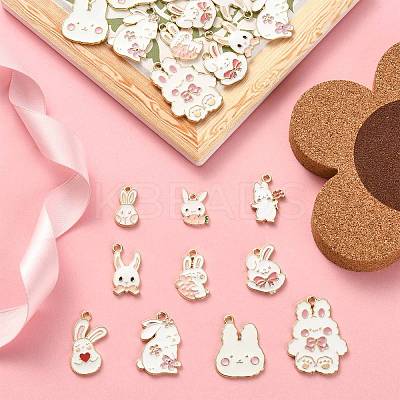 50Pcs 10 Styles Alloy Enamel Pendants ENAM-CJ0003-27-1