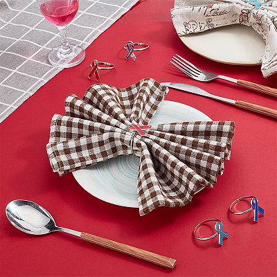 8Pcs 4 Style Alloy Enamel Napkin Rings DJEW-PH0001-18-1
