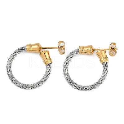 Ion Plating(IP) 304 Stainless Steel Twist Stud Earrings for Women EJEW-M023-06B-1