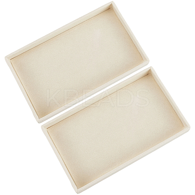Rectangle Wood Covered with Velvet Jewelry Trinket Display Trays AJEW-WH20054-062K-01-1