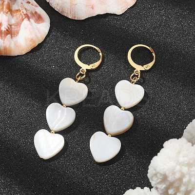 Natural Sea Shell Tassel Dangle Earring EJEW-TA00281-01-1