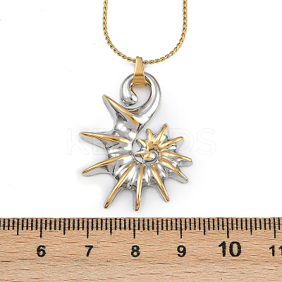 304 Stainless Steel Conch Shaped Pendant Necklaces for Women Men NJEW-H077-01GP-1