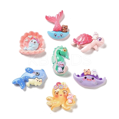 Ocean Theme Opaque Resin Decoden Cabochons CRES-A057-04-1