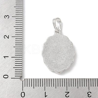 Brass Pave Natural White Shell Pendants KK-S522-07A-P-1