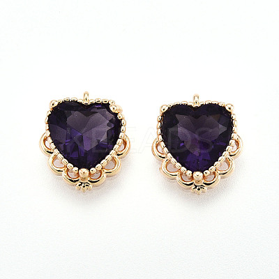 Brass Pave Cubic Zirconia Pendants ZIRC-T016-09-1