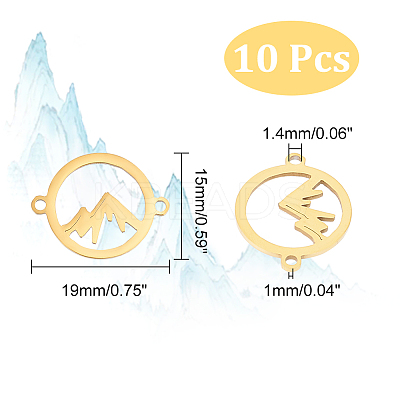 10Pcs 201 Stainless Steel Connector Charms STAS-UN0064-71-1