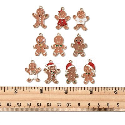 10Pcs 10 Styles Christmas Theme Alloy Enamel Pendants ENAM-FS0003-79-1