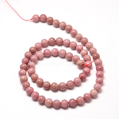 Natural Rhodonite Round Bead Strands G-P072-38-12mm-1