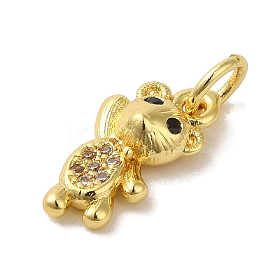 Brass Micro Pave Clear Cubic Zirconia Pendants KK-R162-004H-G-1
