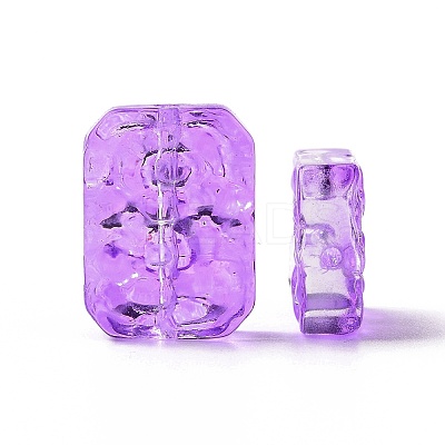 Transparent Spray Painted Glass Beads X-GLAA-I050-08F-1