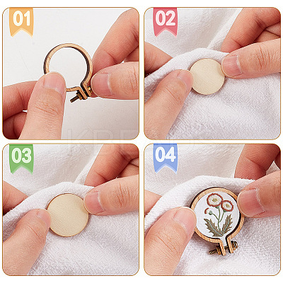 20 Sets Mini Wooden Embroidery Hoops DIY-OC0010-45-1