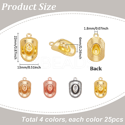 100Pcs 4 Colors Alloy Pendants FIND-PH0024-04-1