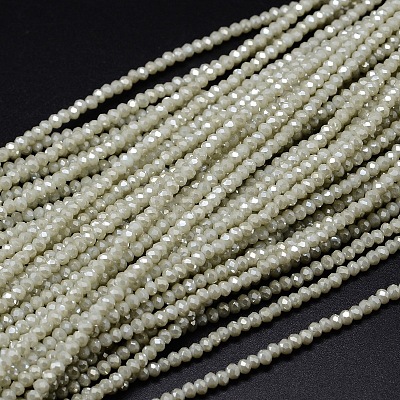 Faceted Rondelle Full Rainbow Plated Electroplate Glass Beads Strands EGLA-M004-2mm-A17-1