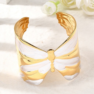 304 Stainless Steel Cuff Bangles for Women BJEW-F509-02B-G-1