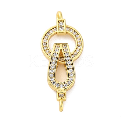 Brass Clear Cubic Zirconia Fold Over Clasps KK-Z078-39G-1