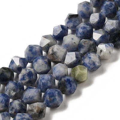 Natural Blue Spot Stone Beads Strands G-K382-A12-02-1