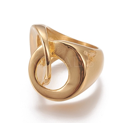 Ion Plating(IP) 304 Stainless Steel Finger Rings RJEW-E157-21G-1
