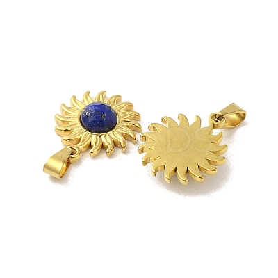 Natural Lapis Lazuli Faceted Sun Pendants STAS-P361-03G-01-1