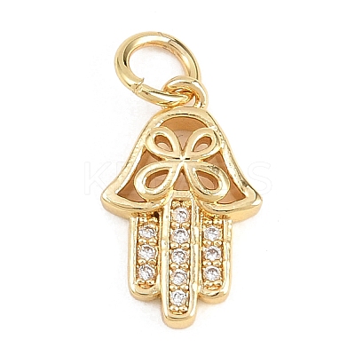 Brass Micro Pave Clear Cubic Zirconia Pendants KK-H273-08G-1